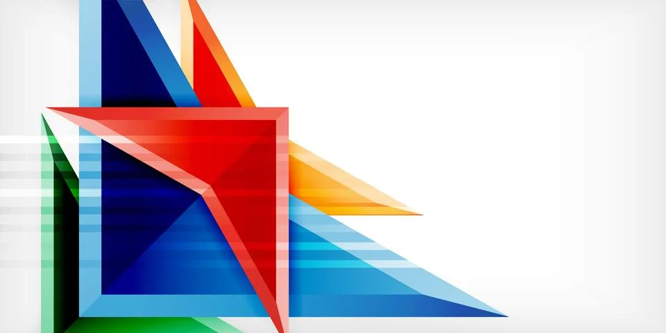 Arrows with 3d effect abstract background. Triangles on light grey backdrop イラスト素材