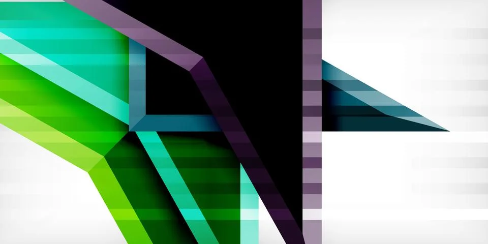 Arrows with 3d effect abstract background. Triangles on light grey backdrop イラスト素材