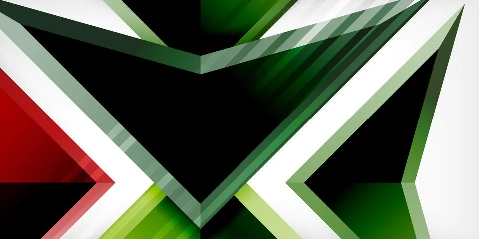 Arrows with 3d effect abstract background. Triangles on light grey backdrop 스톡 일러스트