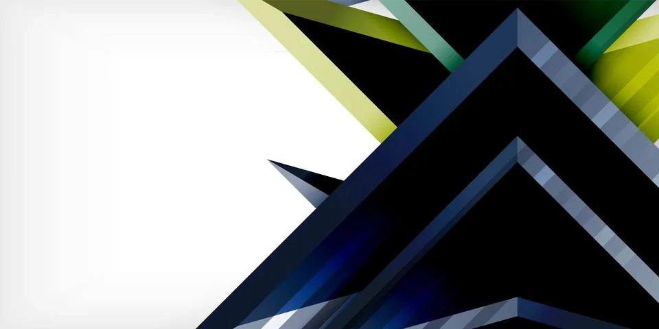 Arrows with 3d effect abstract background. Triangles on light grey backdrop 스톡 일러스트