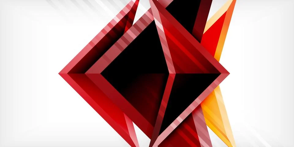 Arrows with 3d effect abstract background. Triangles on light grey backdrop イラスト素材