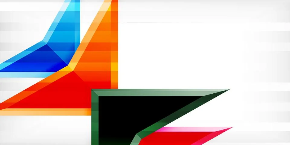 Arrows with 3d effect abstract background. Triangles on light grey backdrop 스톡 일러스트