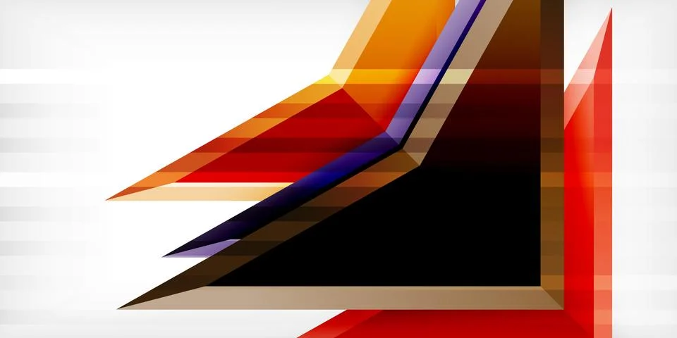 Arrows with 3d effect abstract background. Triangles on light grey backdrop Illustrazione stock