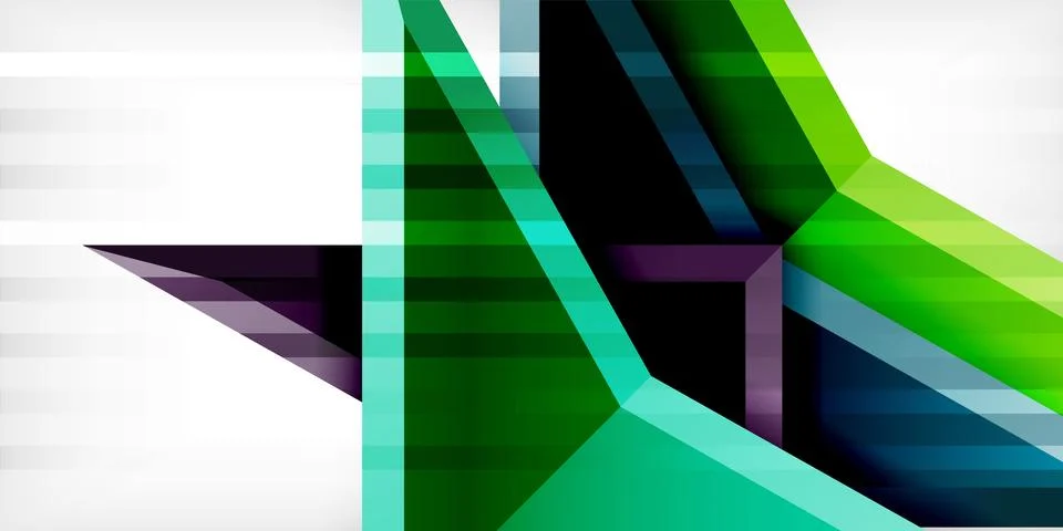 Arrows with 3d effect abstract background. Triangles on light grey backdrop Illustrazione stock