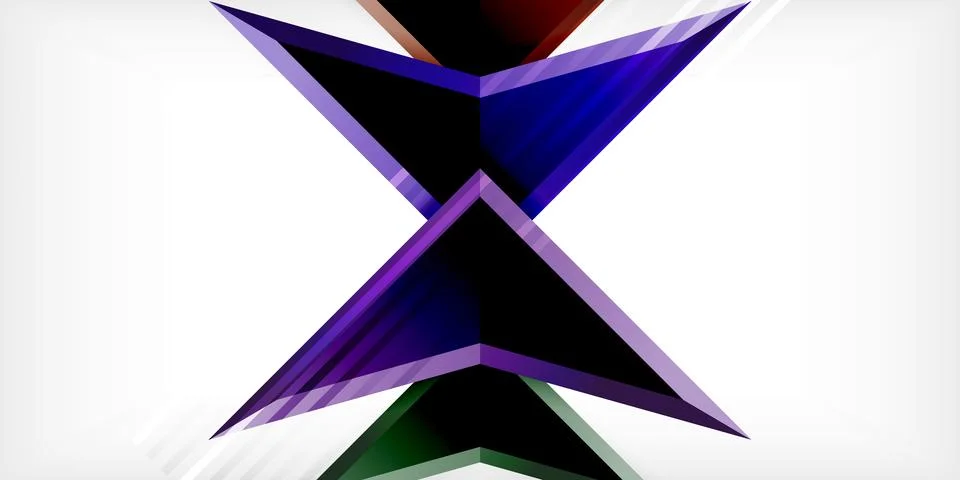 Arrows with 3d effect abstract background. Triangles on light grey backdrop Illustrazione stock