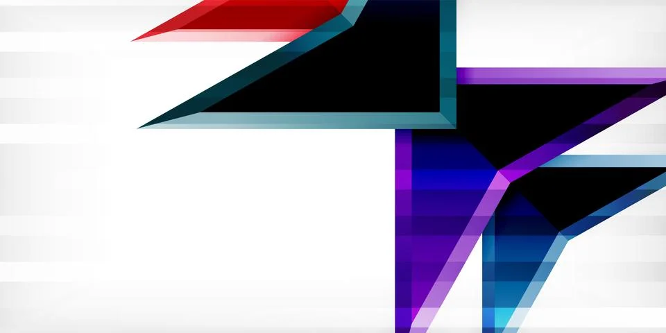 Arrows with 3d effect abstract background. Triangles on light grey backdrop Illustrazione stock