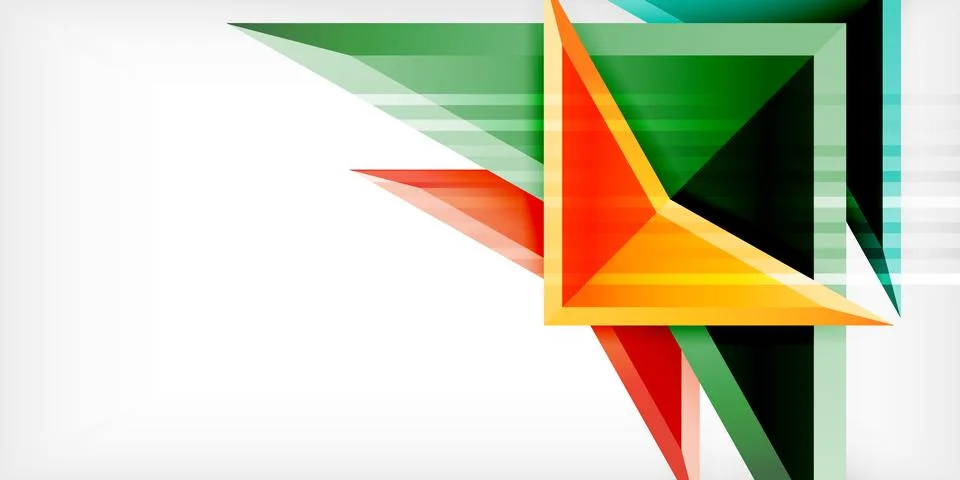 Arrows with 3d effect abstract background. Triangles on light grey backdrop Illustrazione stock