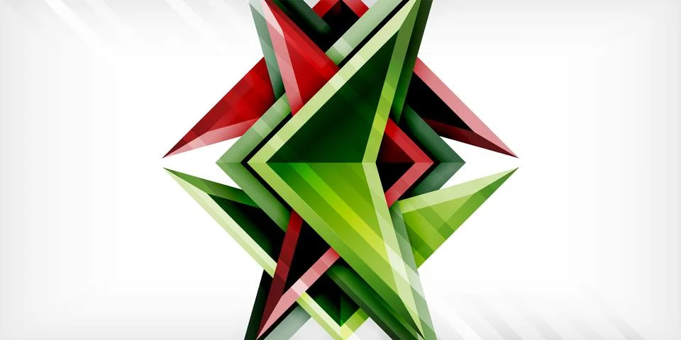 Arrows with 3d effect abstract background. Triangles on light grey backdrop 스톡 일러스트