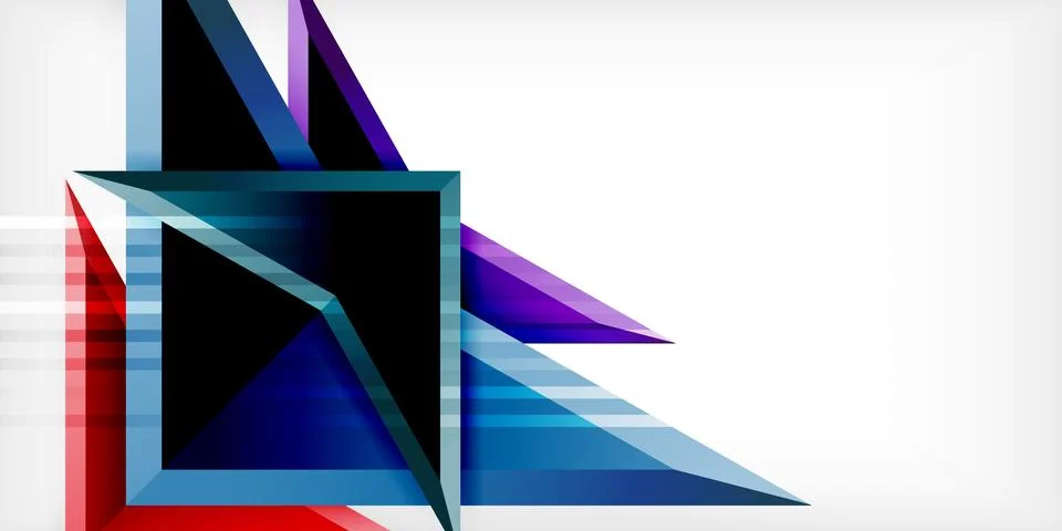Arrows with 3d effect abstract background. Triangles on light grey backdrop 스톡 일러스트