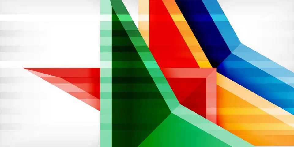 Arrows with 3d effect abstract background. Triangles on light grey backdrop 스톡 일러스트