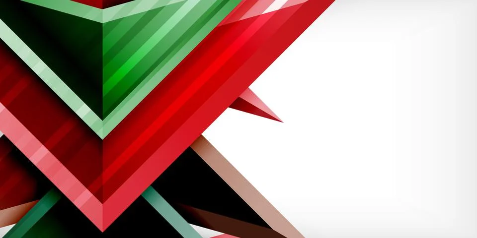 Arrows with 3d effect abstract background. Triangles on light grey backdrop Illustrazione stock