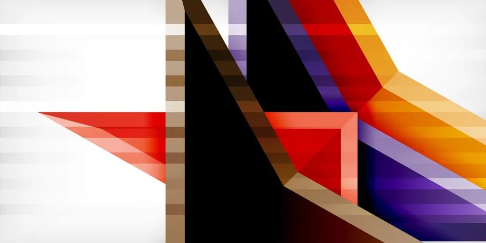 Arrows with 3d effect abstract background. Triangles on light grey backdrop 스톡 일러스트