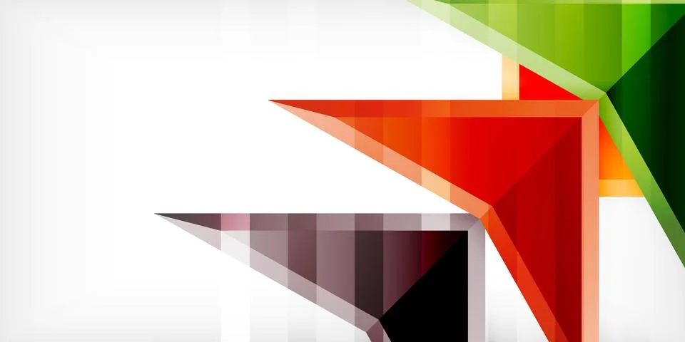 Arrows with 3d effect abstract background. Triangles on light grey backdrop 스톡 일러스트