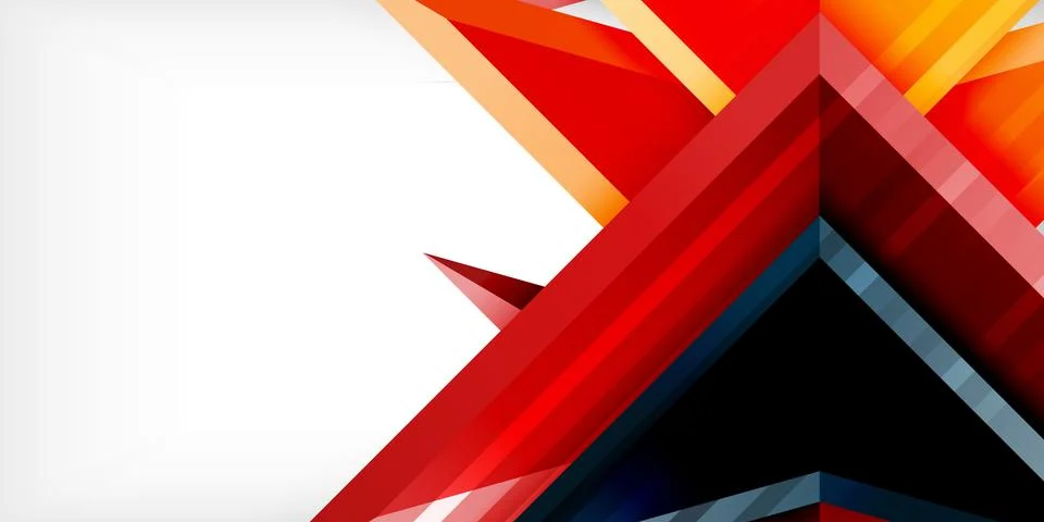 Arrows with 3d effect abstract background. Triangles on light grey backdrop Illustrazione stock