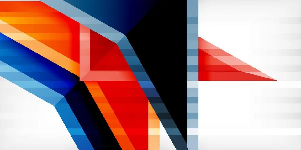 Arrows with 3d effect abstract background. Triangles on light grey backdrop Illustrazione stock