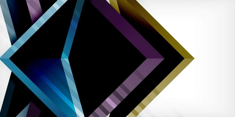 Arrows with 3d effect abstract background. Triangles on light grey backdrop Illustrazione stock