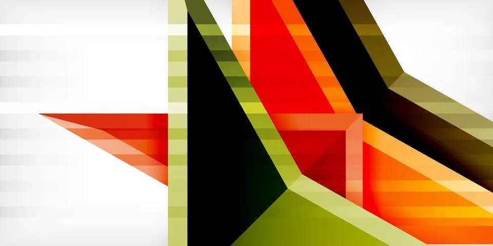 Arrows with 3d effect abstract background. Triangles on light grey backdrop イラスト素材