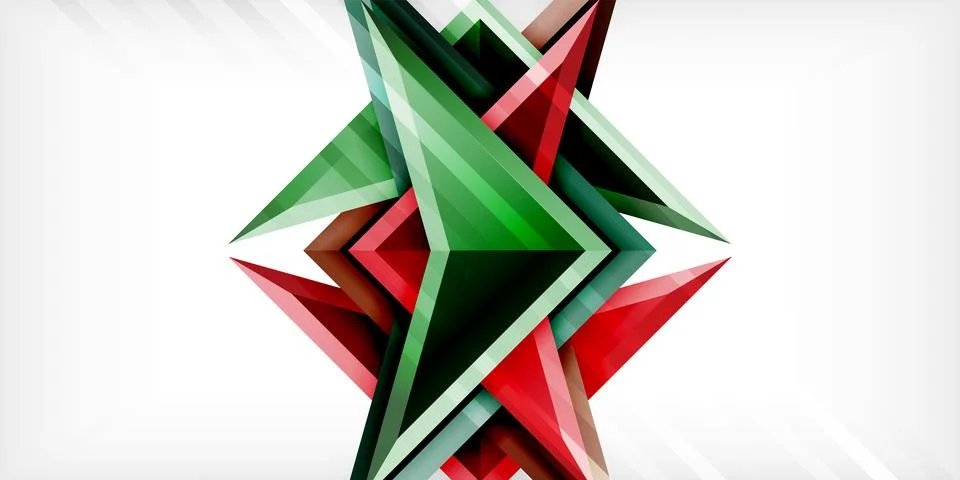 Arrows with 3d effect abstract background. Triangles on light grey backdrop Illustrazione stock