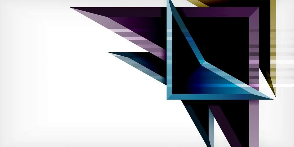 Arrows with 3d effect abstract background. Triangles on light grey backdrop 스톡 일러스트