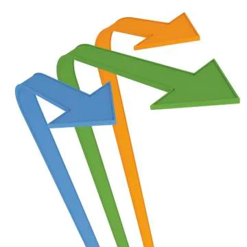 Arrows 3D illustration Illustrazione stock