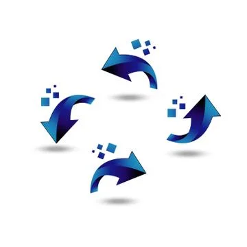 Arrows 3d vector shinning up rising icon illustration isolated on white backg Stock Illustration