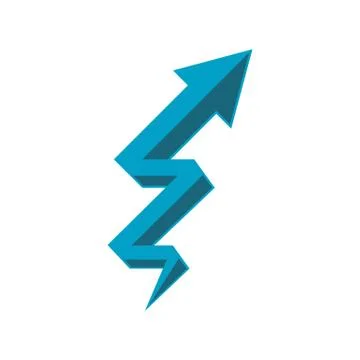 Arrows 3d vector shinning up rising icon illustration isolated on white backg Stock Illustration