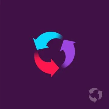 Arrows abstract symbol. Vector conceptual pictogram template Illustrazione stock