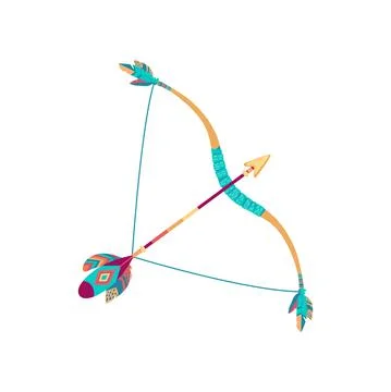 Arrows and bow isolated native americans weapon Stock Illustration