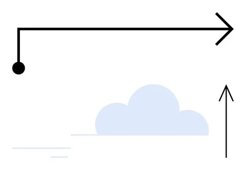 Arrows and Cloud Depicting Direction and Movement Stockillustratie