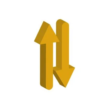 Arrows up and down 3d style icon Stock Illustration