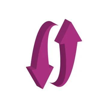 Arrows up and down 3d style icon Stock Illustration