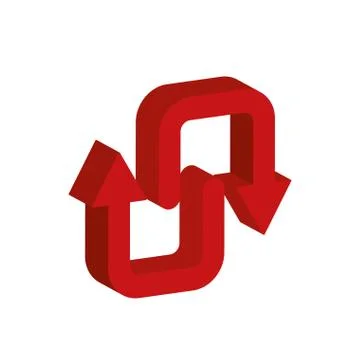 Arrows up and down 3d style icon Stock Illustration