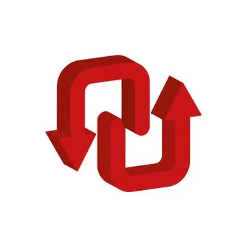 Arrows up and down 3d style icon Stock Illustration