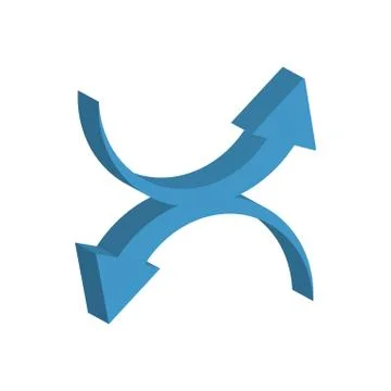 Arrows up and down 3d style icon Stock Illustration