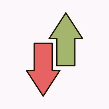 Arrows up and down isolated icon Stock Illustration