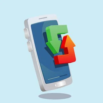 Arrows up and down repeat looping  3d vector illustration icon Stock Illustration