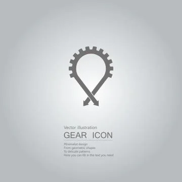 Arrows and gears. The background is a gray gradient. Stock Illustration