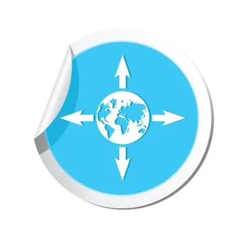 Arrows AND globe BLUE LABEL Stock Illustration