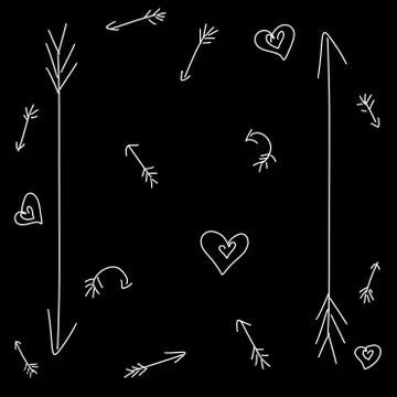 Arrows and hearts Stockillustratie
