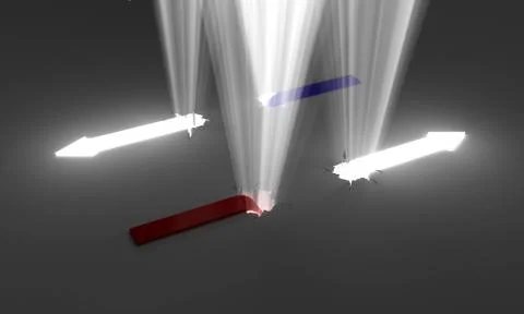 Arrows and light, conceptual image. Stock Illustration