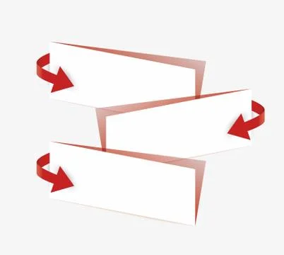 Arrows and papers with shadow, collection Stock Illustration