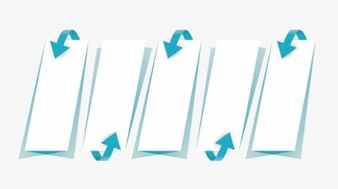 Arrows and papers with shadow, collection Stock-Illustration