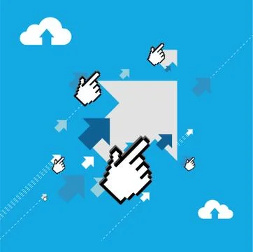 Arrows and pointer hand illustration design Stock Illustration
