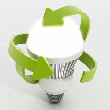 Arrows around eco griendly lightbulb Stock Illustration