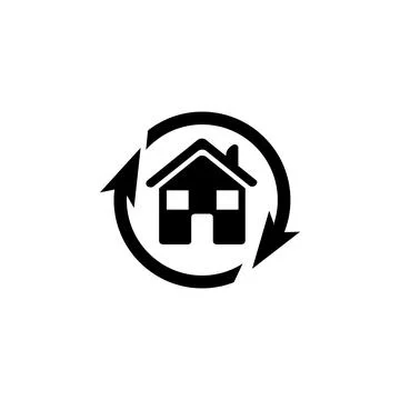 Arrows around the house icon. Elements of real estate transactions icon for Stock Illustration