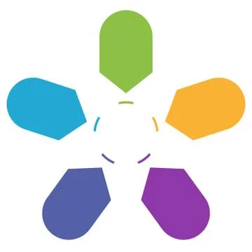 Arrows arranged in circle 5 Illustrazione stock