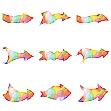 Arrows with Balloons Set Stock Illustration