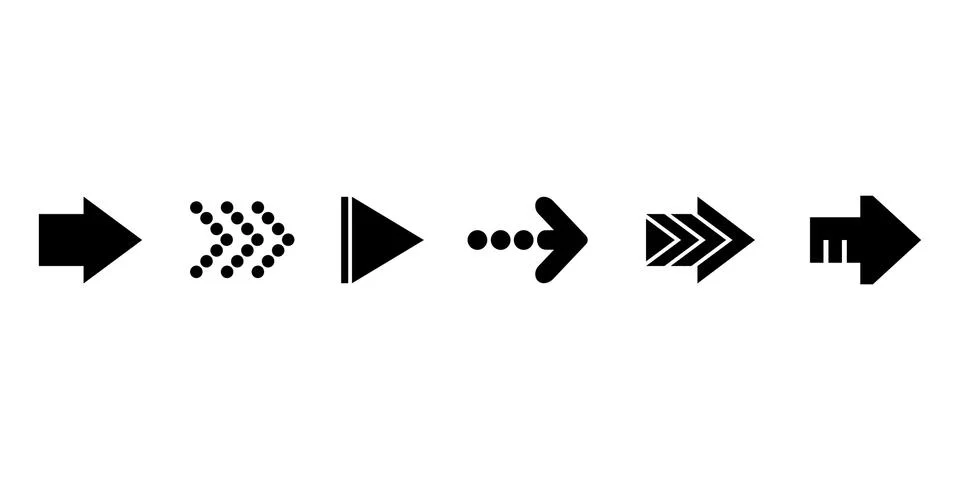 Arrows. Black vector arrows. Set icon arrow for concept design. doodle abstra Illustrazione stock