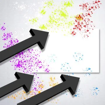 Arrows blank board whitwe Stock Illustration