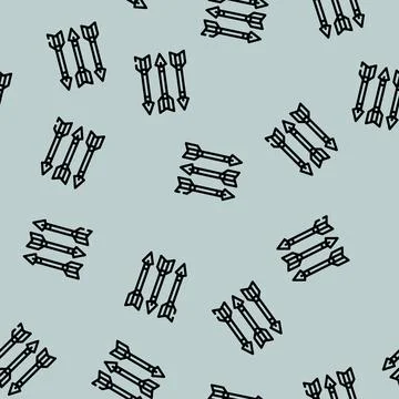 Arrows bolts line vector seamless pattern black Stock Illustration